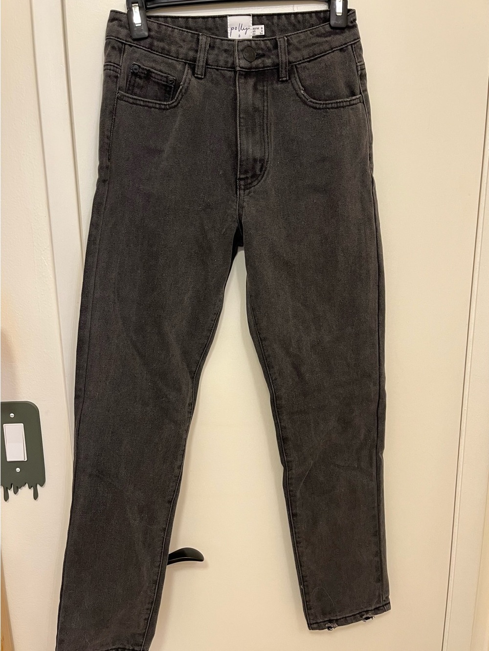 Princess Polly Black Straight Jeans